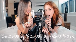 ASMR 3dio oral seks Emanuelly Raquel Ve Marukarv Brezilyalı Kızlar SÖZLÜ BBC
