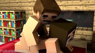Steve täyttää seksikäs Minecraft Teinit ylös kanssa kuuma jizz sisään tämä Minecraft Porno.