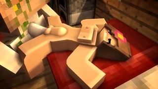 Minecraft Девушка, уничтоженная железным големом с огромным членом (ЗВУК)