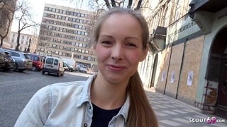 GERMAN SCOUT – CUTE TEEN KINUSKI TALK TO REAL LEG SHAKING ORGASM CASTING