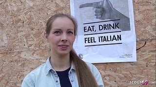 GERMAN SCOUT – CUTE TEEN KINUSKI TALK TO REAL LEG SHAKING ORGASM CASTING