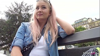 GERMAN SCOUT - CURVY COLLEGE ADOLESCENTE FALA PARA FODER NA REAL STREET CASTING FOR CASH
