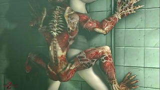来自的克莱尔 Resident Evil 被怪物干了