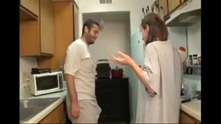 Horny Teen Gives Blowjob to Her Stepbrother in the Kitchen