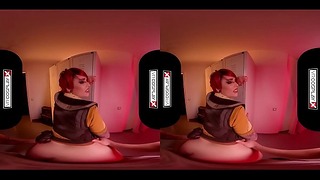 Borderlands Cosplay Секс-видео красотки с горячей рыжей в VR
