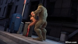 Unglaublicher Hulk fickt rauchendes sexy blondes Küken