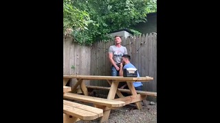 Risky Oral Sex In The Garden (almost Caught)