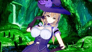 Genshin Impact: Zakrivená čarodejnica Lisa potrebuje semeno (3d Hentai)