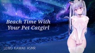 Czas na plaży z dziewczyną-kotem | Dźwiękowe porno | język angielski Asmr