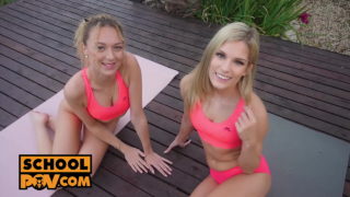 POV – Lustful Blonde Students Candee Licious And Isabella De Laa Seduce You