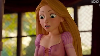 Rapunzel suger pikk for første gangs animasjon