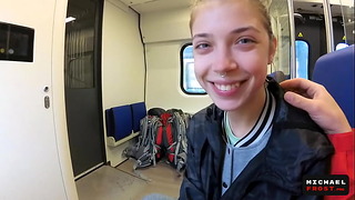 Serious Public Blowjob In The Train POV Blowjob Creampie By Mihanika69 And Michaelfrost