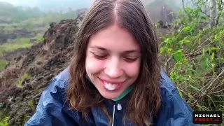 The Riskiest Outside Blowjob In The World At Top Of An Active Bali Volcano – POV