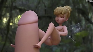 Tinker Bell nyder en kæmpe Dick 3D-animation