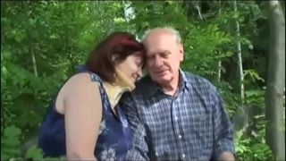 Old Mature Couple Fucks Outdoor