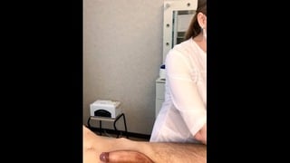 The Patient Cum Powerfully During The Examination Procedure In The Doctor’s Hands