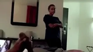 Hotel Maid Catches Him Jerking And Watches Him Cum