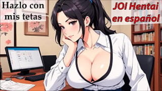 JOI Hentai, Cum On Your Office Girlfriend’s Tits.