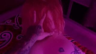 Sexy Tattoed Redhead Smokes Weed, Sucks D And Gets Fucked After Bath